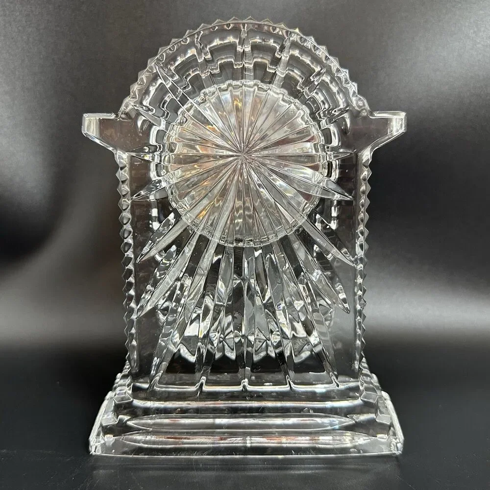 Waterford Crystal Lismore Carriage Clock Quartz Mantel Desk Tabletop Vintage